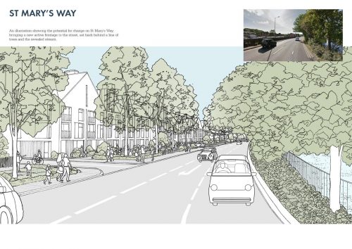 conceptual vision for St Mary's Way within Chesham Masterplan 2017